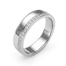 Load image into Gallery viewer, LUCCE EZRA™ Polished 5mm 0.17ctw Natural Diamond 14K White Gold
