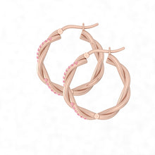 Load image into Gallery viewer, Fiore Rosé Hoop Earrings Diamond
