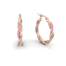 Load image into Gallery viewer, Fiore Rosé Hoop Earrings Lab Diamond
