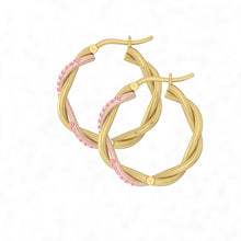 Load image into Gallery viewer, Fiore Rosé Hoop Earrings Lab Diamond
