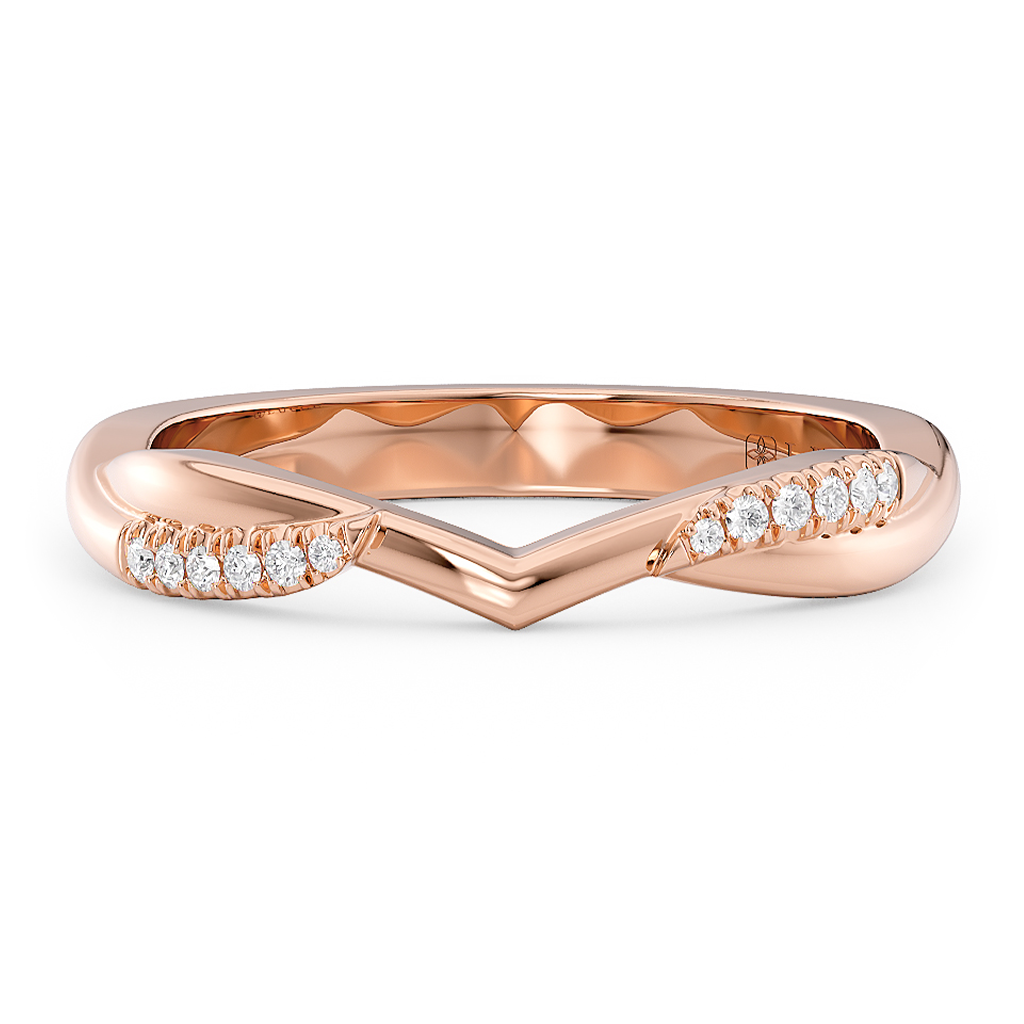 Load image into Gallery viewer, LUCCE Contoured Twisting Pave Diamond Wedding Ring in Gold or Platinum 

