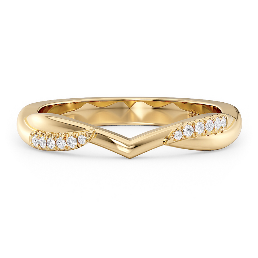 Load image into Gallery viewer, LUCCE Contoured Twisting Pave Diamond Wedding Ring in Gold or Platinum 

