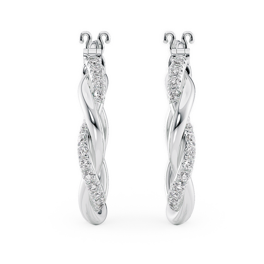Load image into Gallery viewer, LUCCE FIORE™ Hoop Earrings 0.30ctw Natural Diamond Platinum
