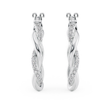 Load image into Gallery viewer, Lucce Fiore Hoop Earrings 0.30CTW Natural Diamond Platinum

