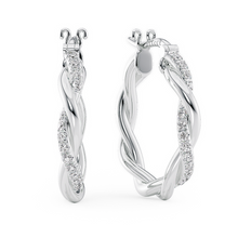 Load image into Gallery viewer, Lucce Fiore Hoop Earrings 0.30CTW Natural Diamond Platinum
