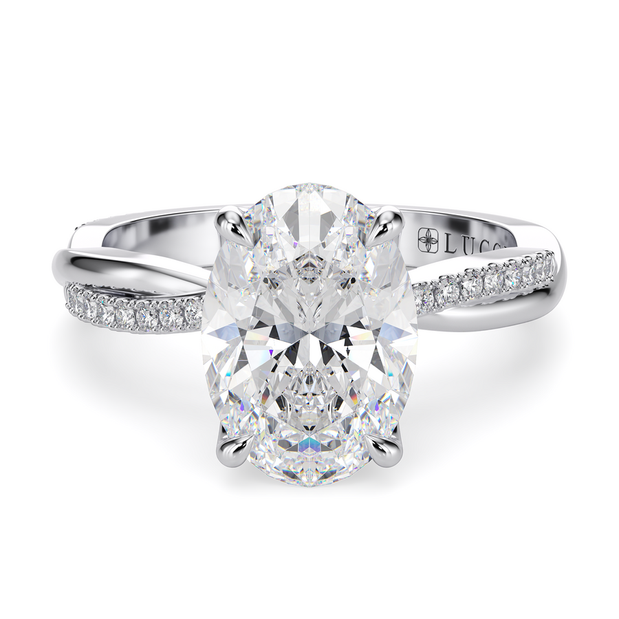 Load image into Gallery viewer, LUCCE FIORE™ Oval Lab Diamond 1.01ct E VVS2 IGI 18K White Gold

