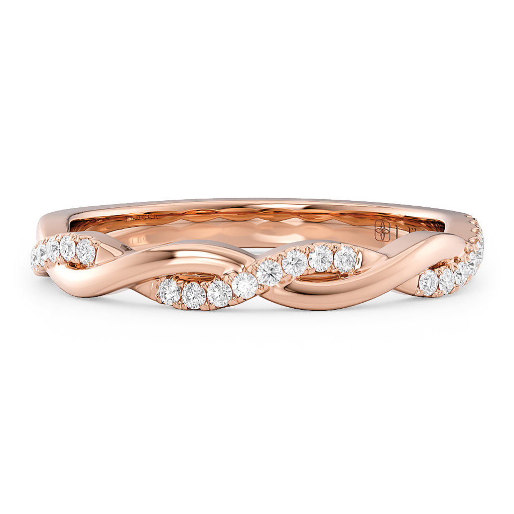 Load image into Gallery viewer, LUCCE Half Eternity Intertwined Vines with Diamond Pave on Gold or Platinum
