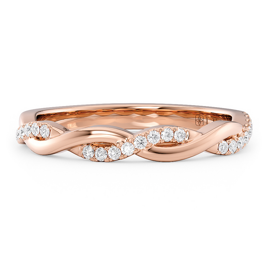 Load image into Gallery viewer, LUCCE Half Eternity Intertwined Vines with Diamond Pave on Gold or Platinum
