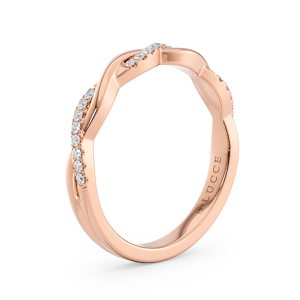 Load image into Gallery viewer, LUCCE Half Eternity Intertwined Vines with Diamond Pave on Gold or Platinum
