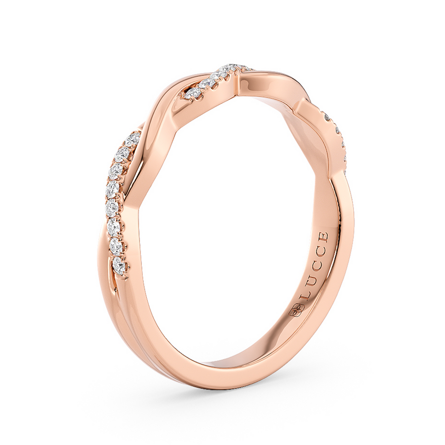 Load image into Gallery viewer, LUCCE Half Eternity Intertwined Vines with Diamond Pave on Gold or Platinum
