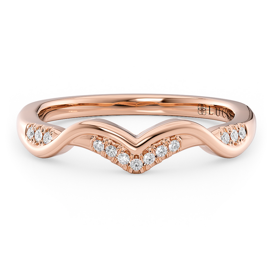 Load image into Gallery viewer, LUCCE Contoured Twisting Pave Diamond Wedding Ring in Gold or Platinum 
