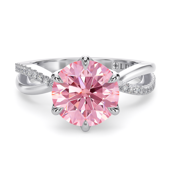 LUCCE FIORE™ Sei Round ROSÉ™ Pink Lab Diamond 1.18ct Fancy Vivid Pink IGI Platinum