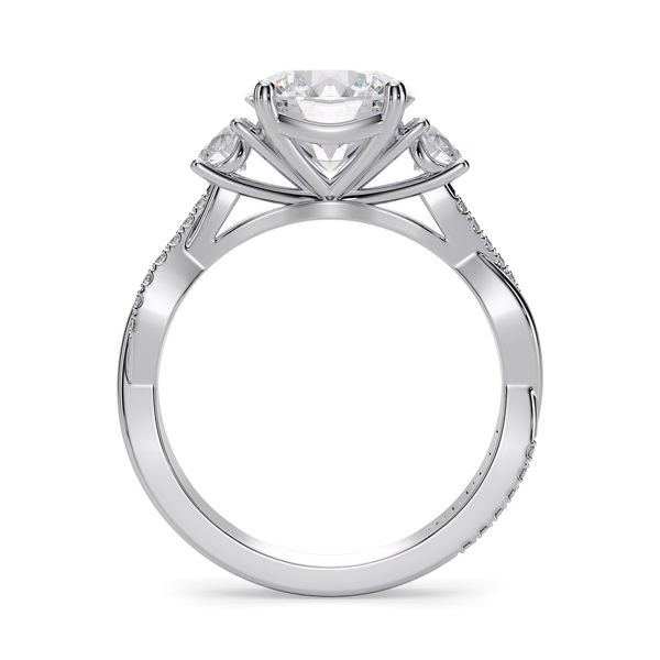 LUCCE FIORE™ Trio Round Lab Diamond 1.05ct D VS1 Id IGI 18K White Gold