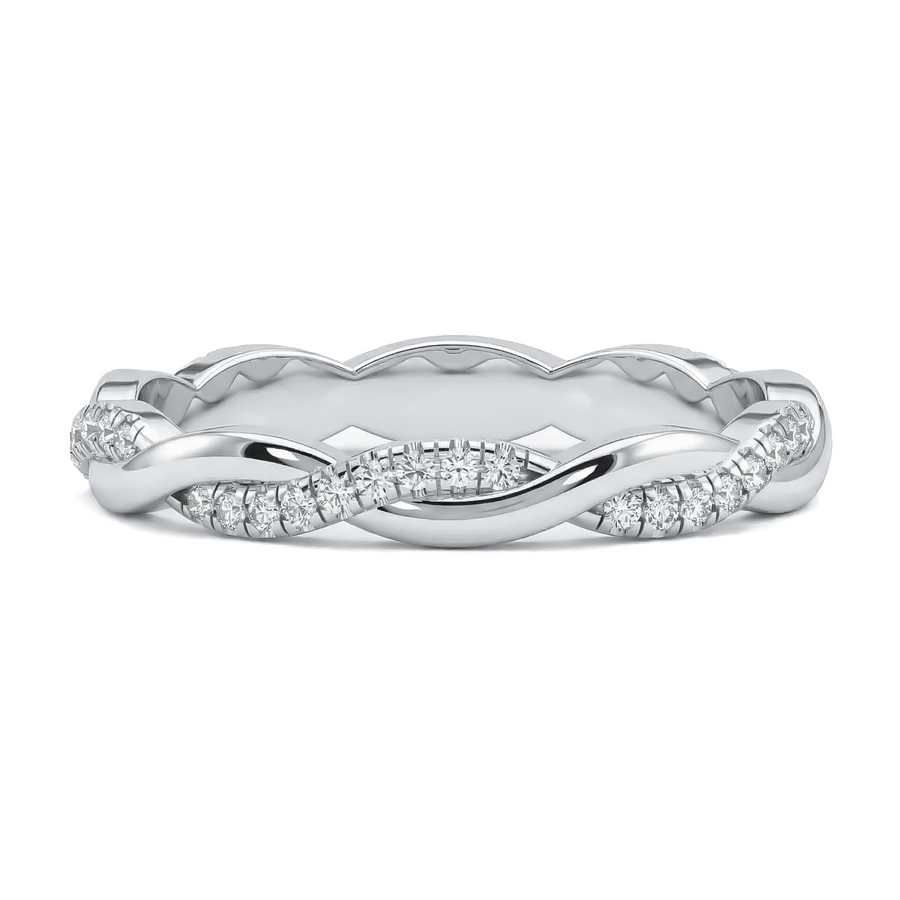 Load image into Gallery viewer, LUCCE FIORE™ Band Half Eternity 0.15ctw Natural Diamond 18K White Gold
