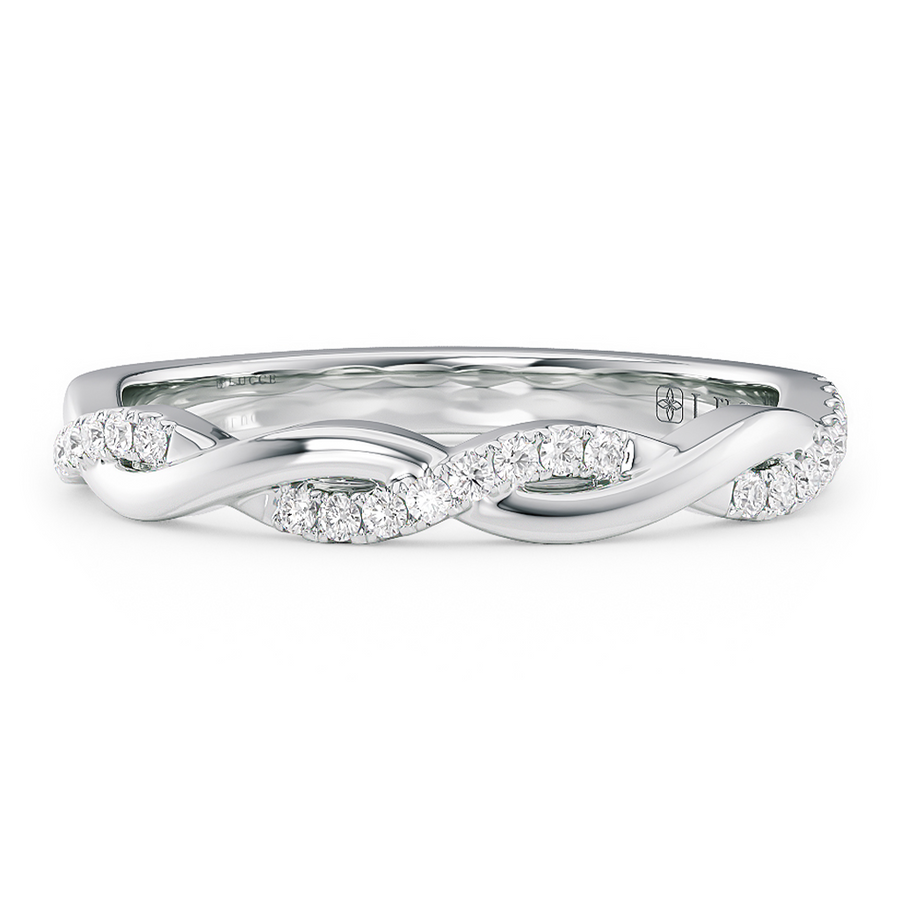 Load image into Gallery viewer, LUCCE Half Eternity Intertwined Vines with Diamond Pave on Gold or Platinum
