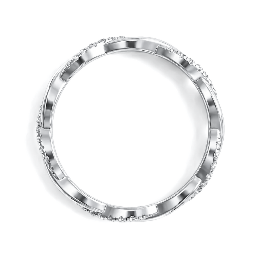 Load image into Gallery viewer, LUCCE FIORE™ Band Half Eternity 0.15ctw Natural Diamond 18K White Gold
