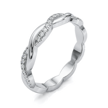 Load image into Gallery viewer, LUCCE FIORE™ Band Full Eternity 0.60ctw Celeste Moissanite 14K White Gold
