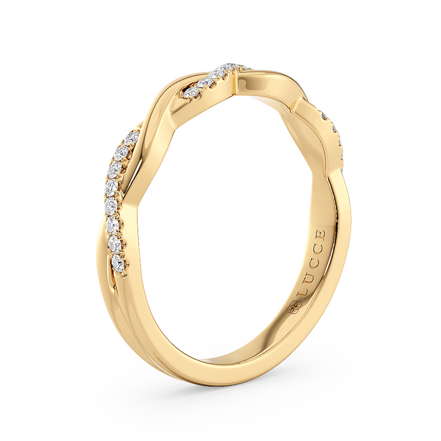 Load image into Gallery viewer, LUCCE Half Eternity Intertwined Vines with Diamond Pave on Gold or Platinum
