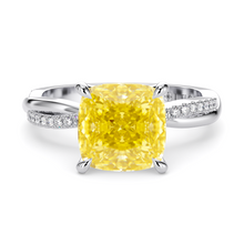 Load image into Gallery viewer, Lucce Fiore Cushion Sunburst Yellow Diamond
