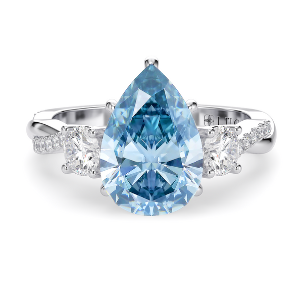 Lucce Fiore Trio Pear Ocean Blue Diamond