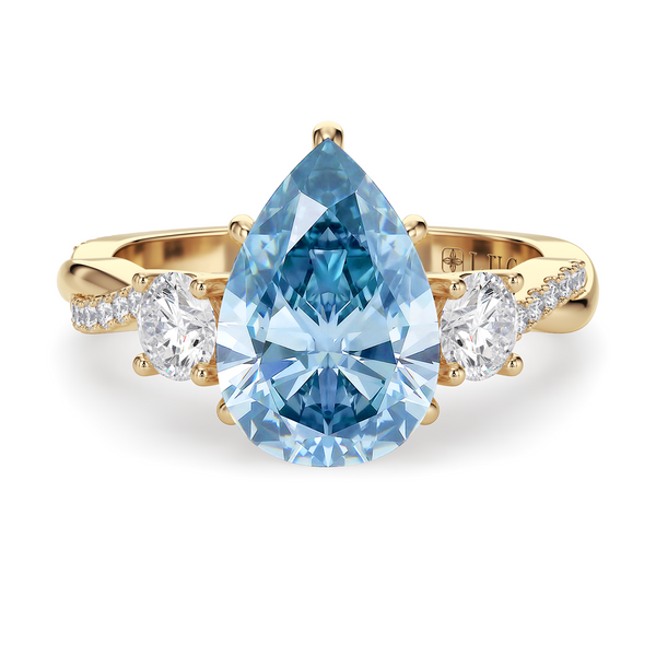 Lucce Fiore Trio Pear Ocean Blue Diamond