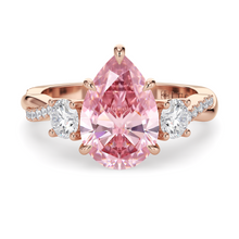 Load image into Gallery viewer, Lucce Fiore Trio Pear Rosé Pink Diamond
