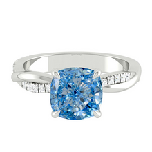 Load image into Gallery viewer, Fiore Cushion Ocean Blue Diamond
