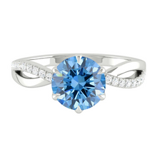 Load image into Gallery viewer, Fiore Sei Round Ocean Blue Diamond
