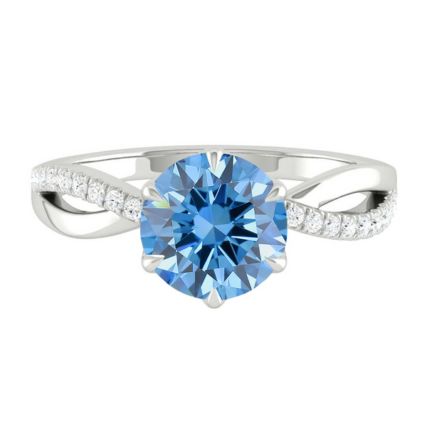 Lucce Fiore Sei Round Ocean Blue Diamond