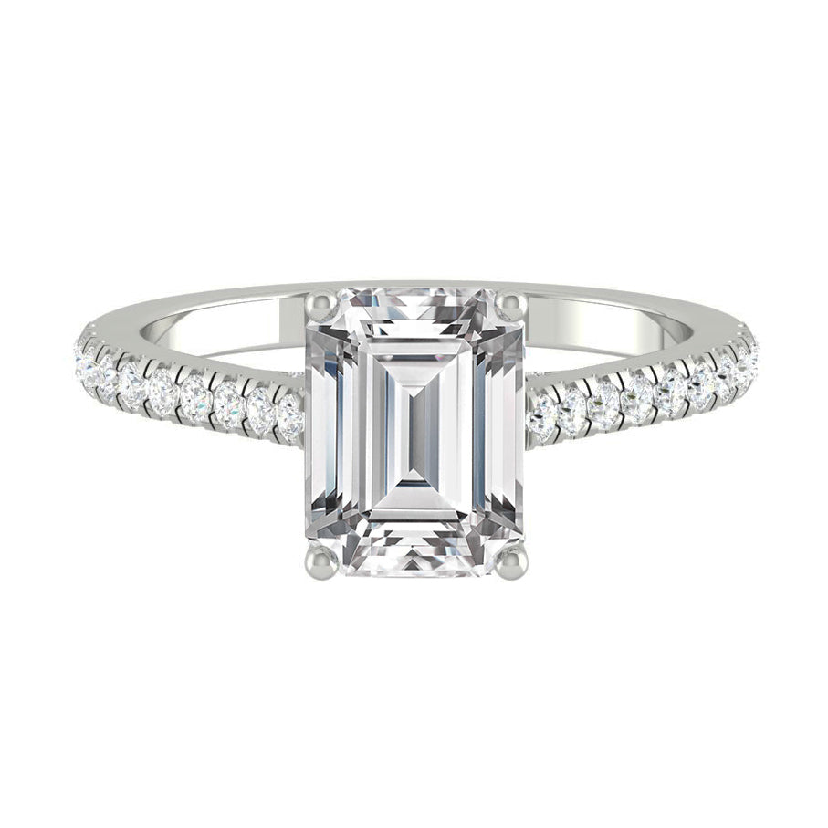 Load image into Gallery viewer, LUCCE FIRENZE™ Pavé Emerald Natural Diamond 0.61ct E VVS2 GIA 18K White Gold
