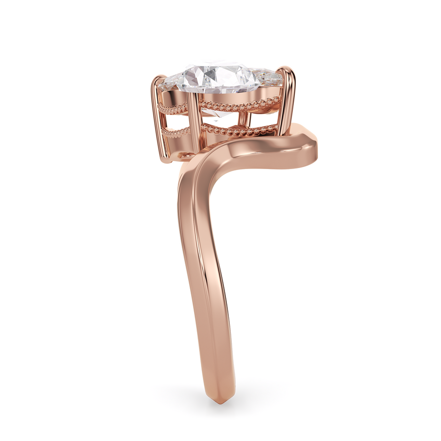 Load image into Gallery viewer, LUCCE Marquise Diamond Flowing Knife Edge Solitaire in Low Setting Engagement Statement Ring in Gold or Platinum 
