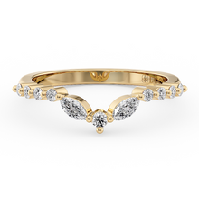 Load image into Gallery viewer, LUCCE Contoured Round and Marquise Diamond Wedding Band in Gold or Platinum
