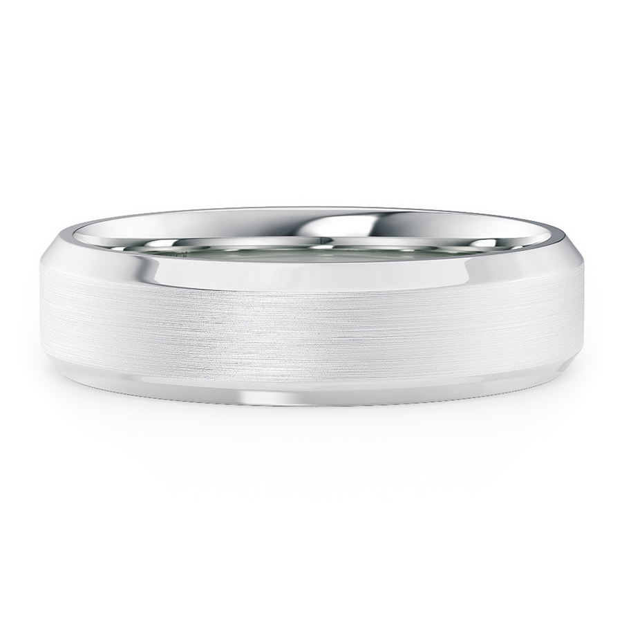 Load image into Gallery viewer, LUCCE Simple Bevel Edged Unisex Wedding Ring with Brushed and Polished Finish in Gold or Platinum

