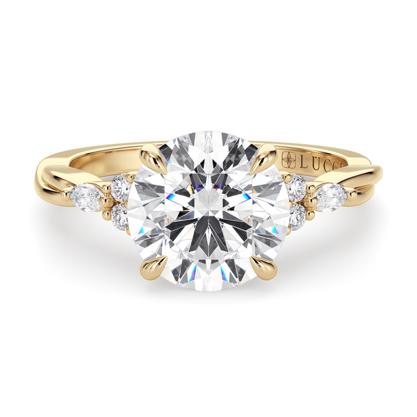 LUCCE ALESSA™ Round Natural Diamond 1.00ct I VS1 Ex GIA 18K Yellow Gold