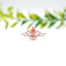 Load image into Gallery viewer, Pink Diamond Engagement Ring with Three Stone Design Philippines
