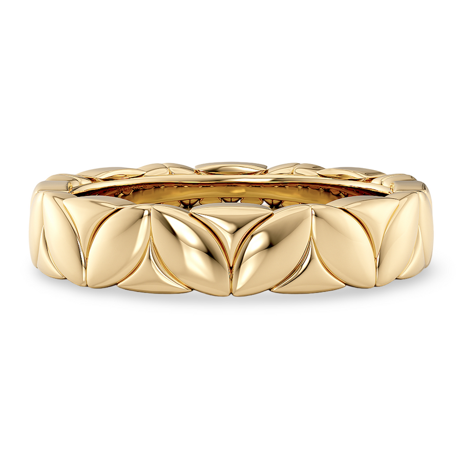 Load image into Gallery viewer, LUCCE Carved Marquise Texture with Polished Finish Unisex Wedding Ring in Gold or Platinum
