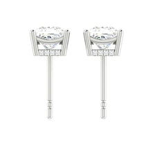 Load image into Gallery viewer, Princess cut Diamond Earrings with Hidden Halo Philippines
