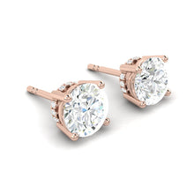 Load image into Gallery viewer, Round cut Diamond Earrings with Hidden Halo Philippines
