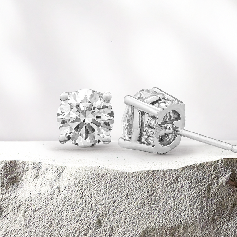 Lucce Kaela Round Earrings Lab Diamond 3.03CTW D VS1 Id IGI Platinum