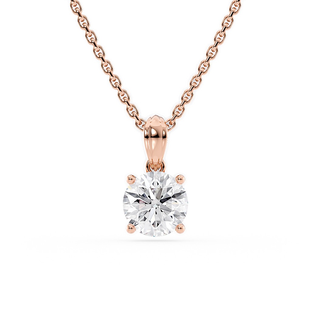 Load image into Gallery viewer, LUCCE Low Setting Round Diamond with Hidden Accents Pendant Necklace in Gold or Platinum
