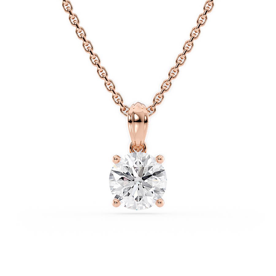 Load image into Gallery viewer, LUCCE Low Setting Round Diamond with Hidden Accents Pendant Necklace in Gold or Platinum
