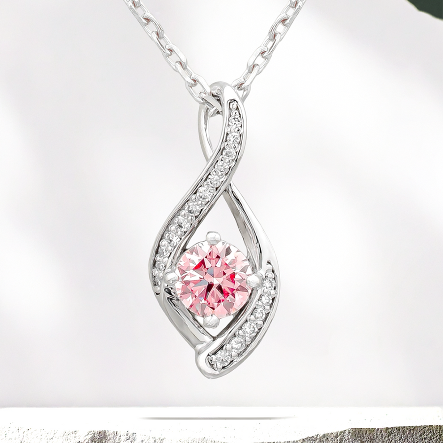 Load image into Gallery viewer, LUCCE FIORE™ Infinity Necklace ROSÉ™ Pink Diamond
