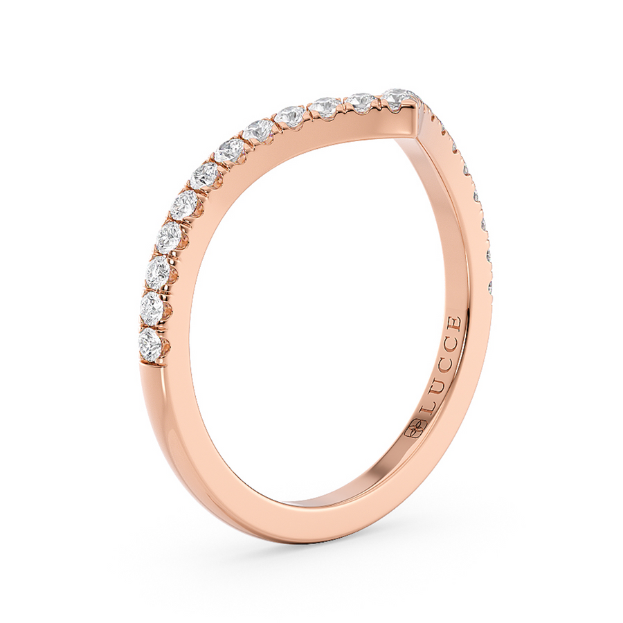 Load image into Gallery viewer, LUCCE Diamond Pave Chevron Wedding Ring in Gold or Platinum

