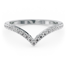 Load image into Gallery viewer, LUCCE Diamond Pave Chevron Wedding Ring in Gold or Platinum
