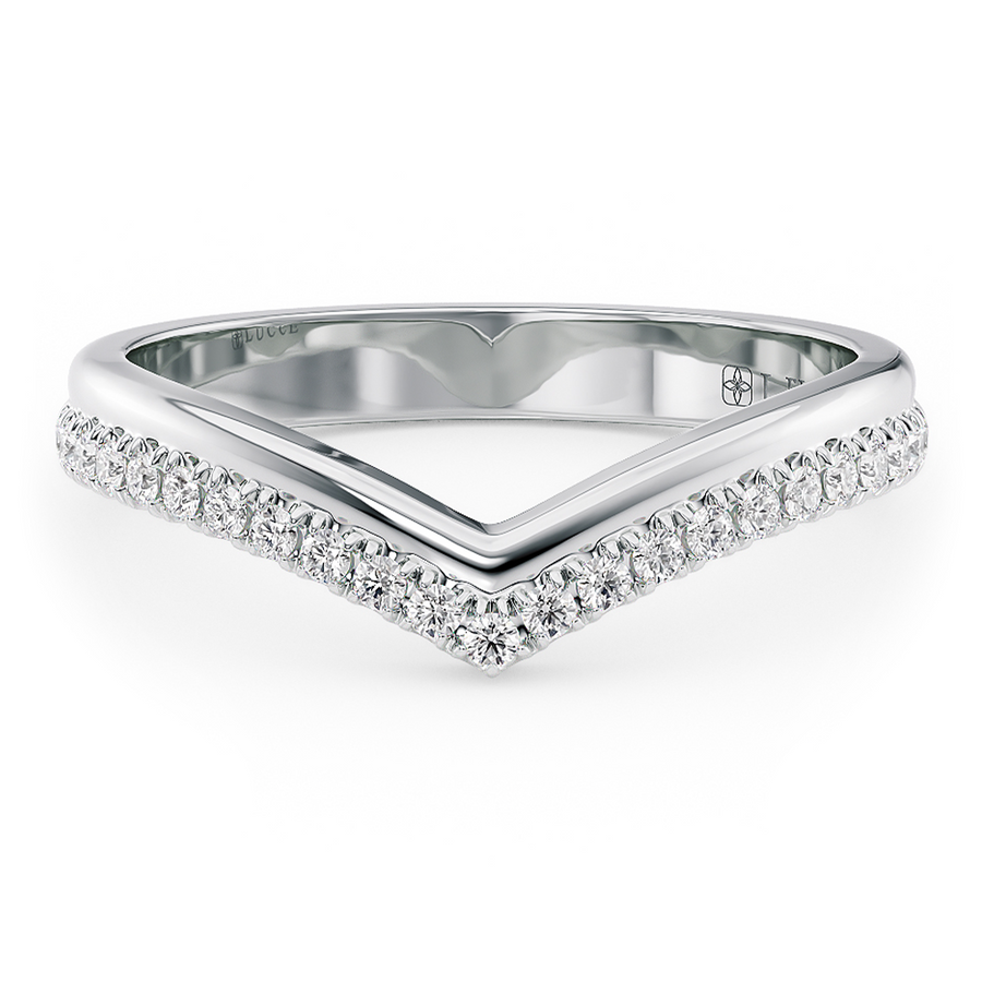 Load image into Gallery viewer, LUCCE Chevron with Diamond Pave in Gold or Platinum
