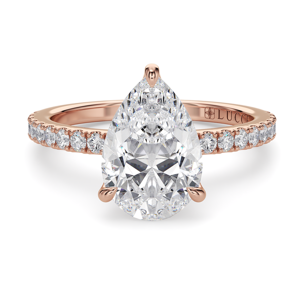 Lucce Lucia Halo Pavé Pear Diamond