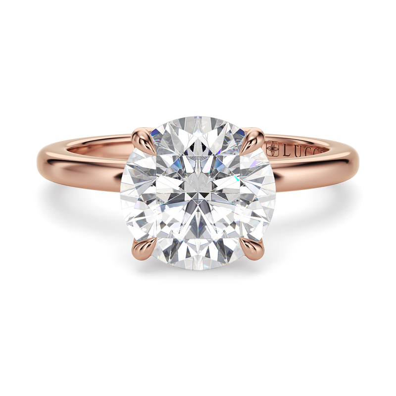 Lucce Lucia Halo Round 0.78ct SUPERNOVA Moissanite 14K Rose Gold