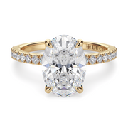 LUCCE LUCIA™ Pavé Oval Lab Diamond 1.00ct D VVS2 IGI 14K Yellow Gold