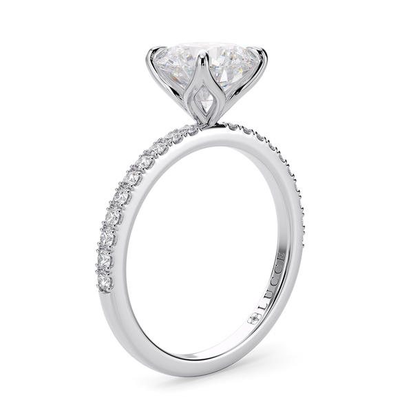 Lucce Lucia Pavé 4-Prong Round Diamond