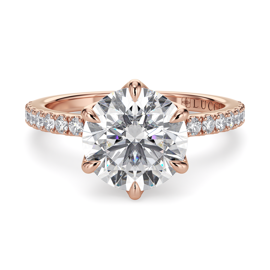 Load image into Gallery viewer, LUCCE LUCIA™ Pavé 6-Prong Round Diamond
